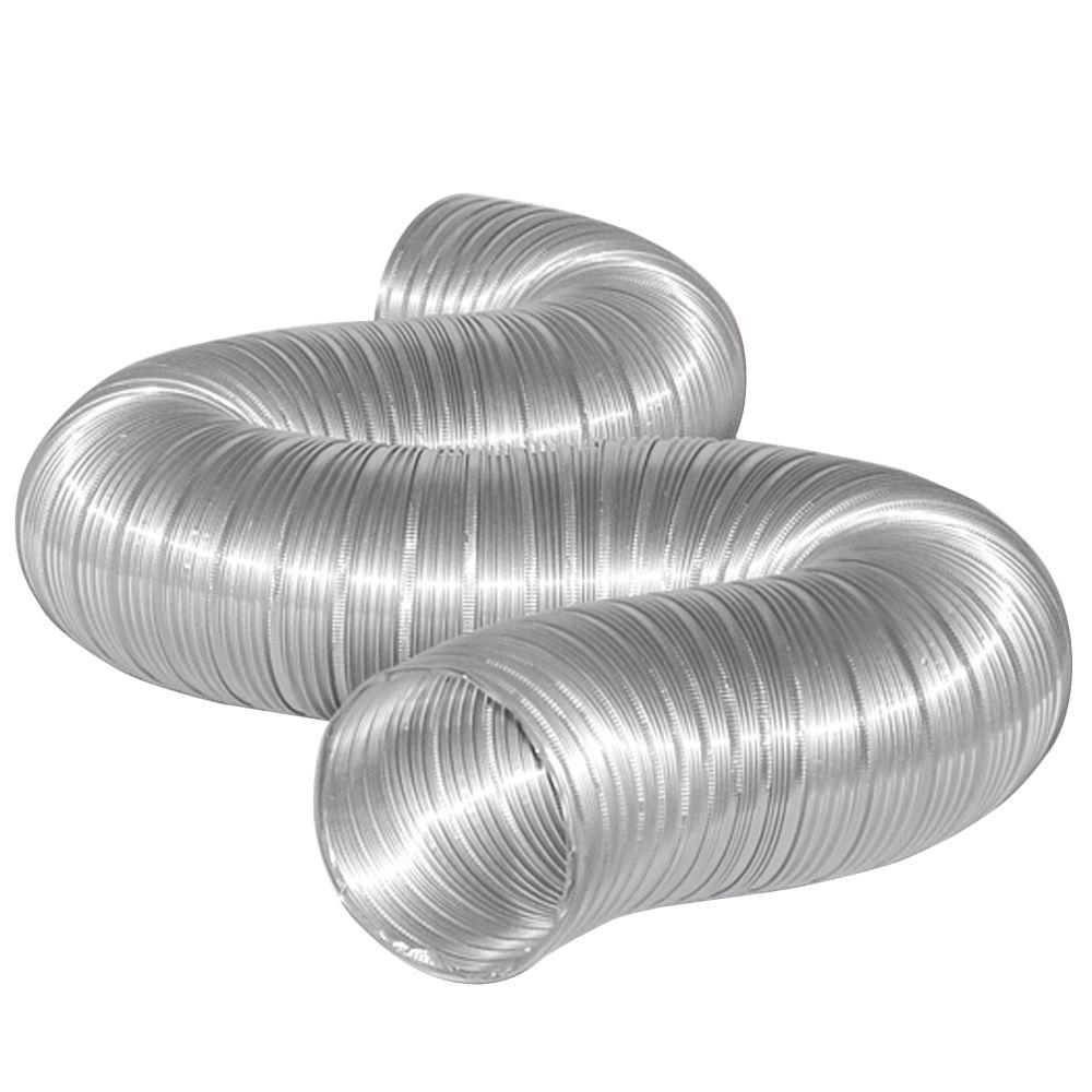 Everbilt 4 in. x 6 ft. Semi-Rigid Aluminum Duct with Collars ...