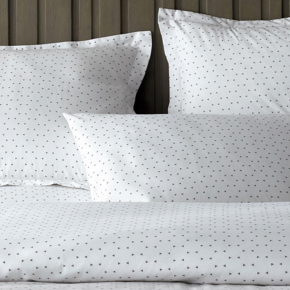 The Company Store Spotlight White Gray Geometric 200 Thread Count