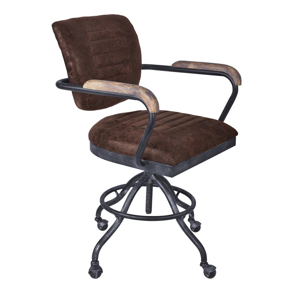 Armen Living Brice Brown Office Chair Lcbiofsbbr The Home Depot Armen Living Brice Brown Office Chair
