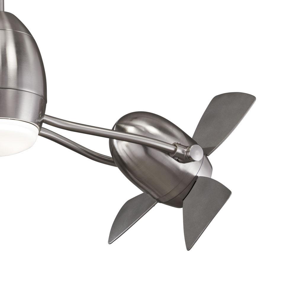 Minka Aire Cage Free Gyro 37 In Integrated Led Brushed Nickel Ceiling Fan With Light