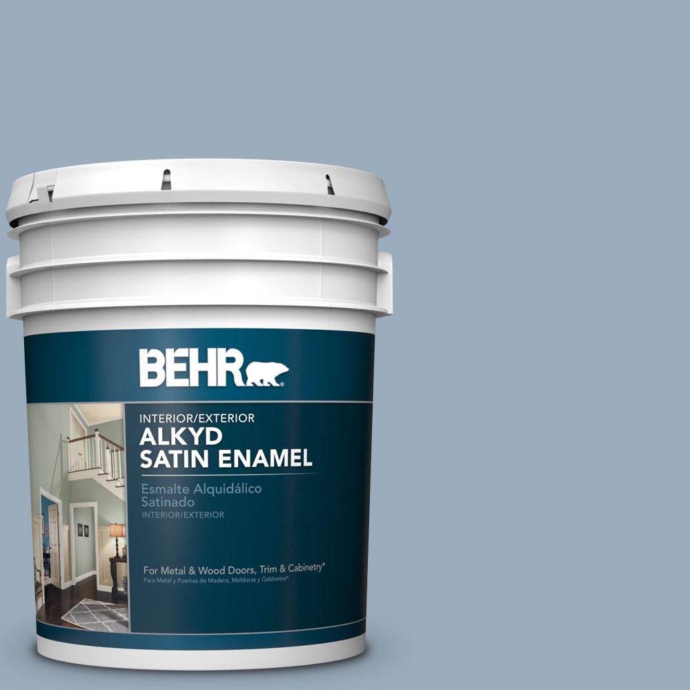 BEHR 5 gal. 560F4 Russian Blue Satin Enamel Alkyd Interior/Exterior Paint790005 The Home Depot