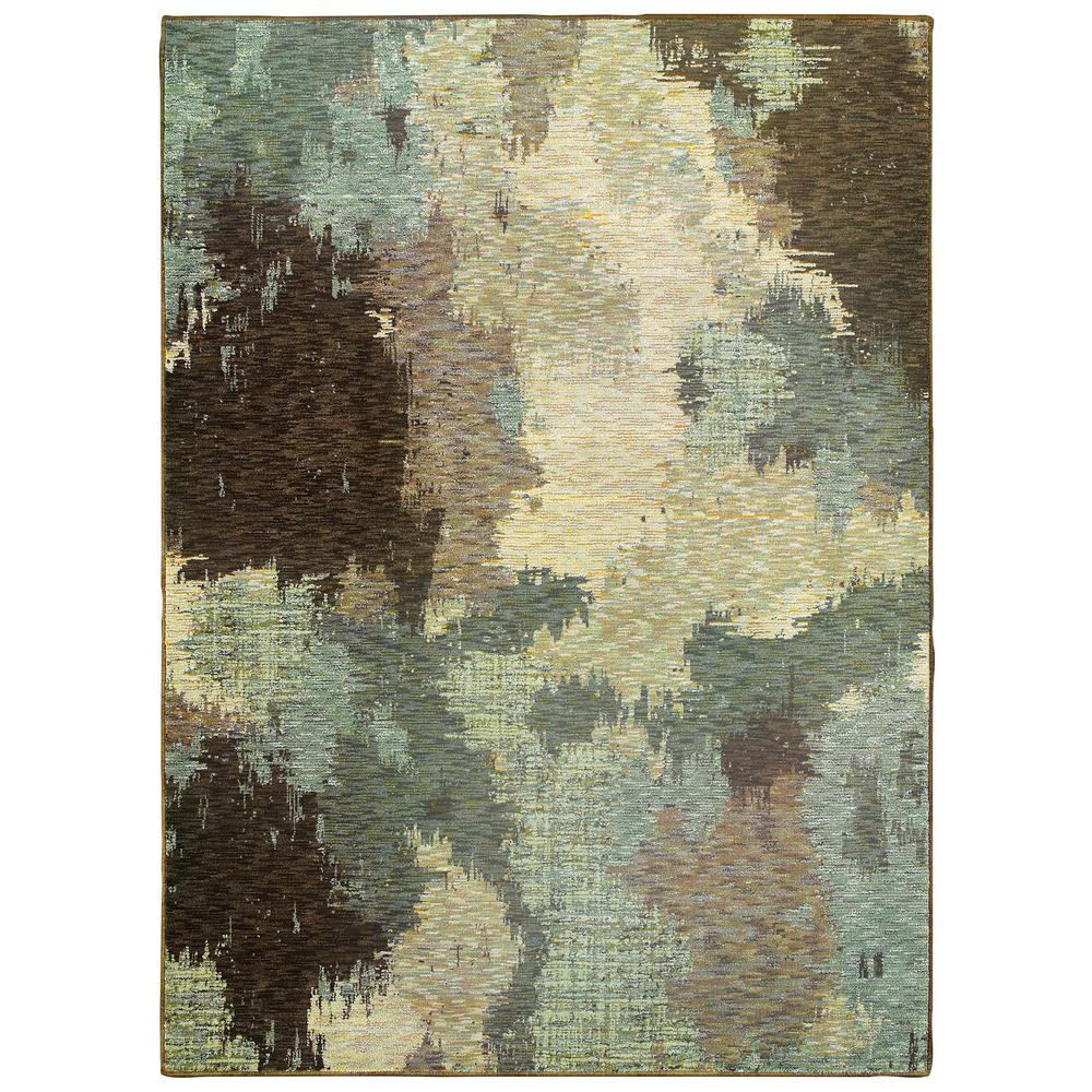 Eva Blue/Brown 10 ft. x 13 ft. Abstract Area Rug 040204 The Home Depot