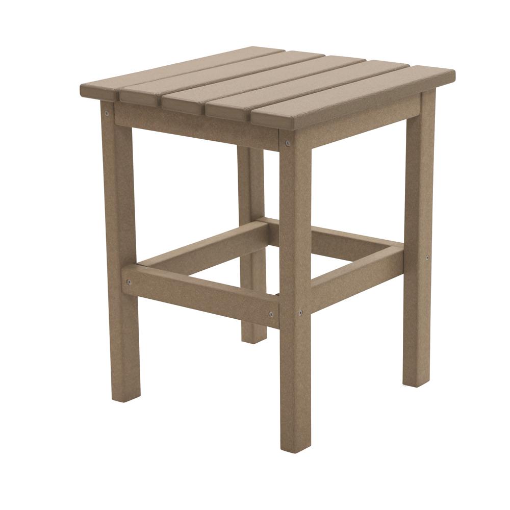 Durogreen Icon Weathered Wood Square Plastic Outdoor Side Table