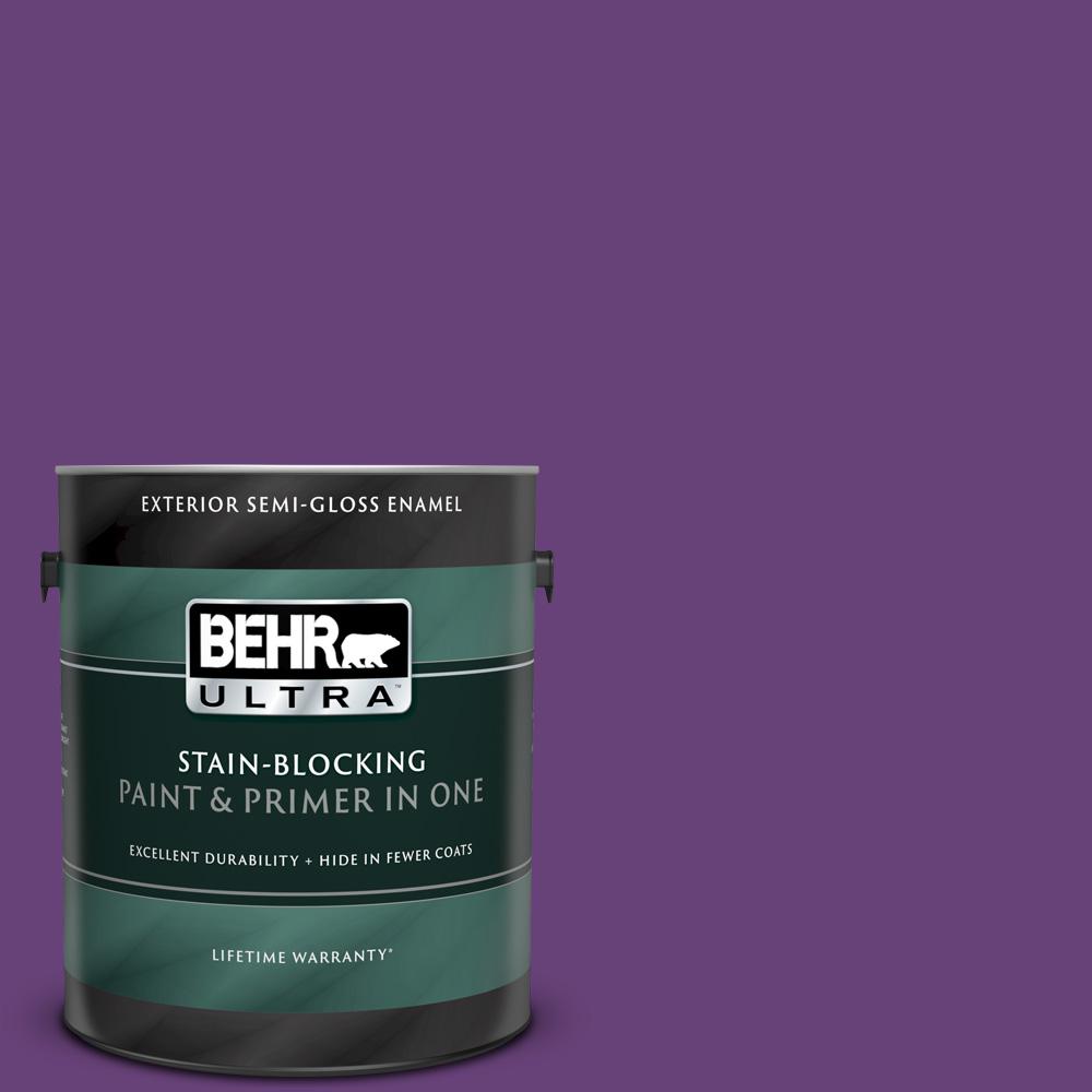 BEHR ULTRA 1 gal. 660B7 Exotic Purple SemiGloss Enamel Exterior Paint and Primer in One