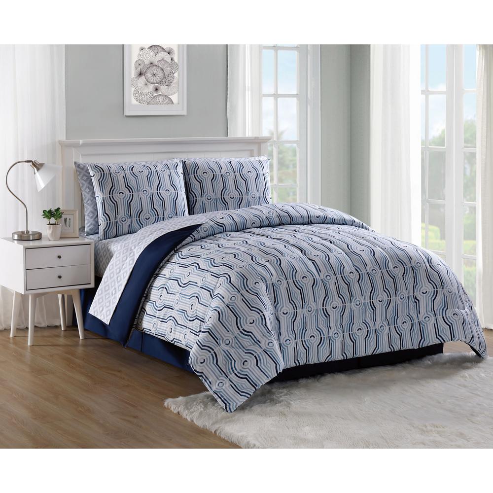 Geneva Home Fashion Chambers 8 Piece Blue Queen Bed In A Bag Geneva Home Fashion Chambers 8 Piece Blue Queen Bed In A Bag Chm8bbquenghbl The Depot