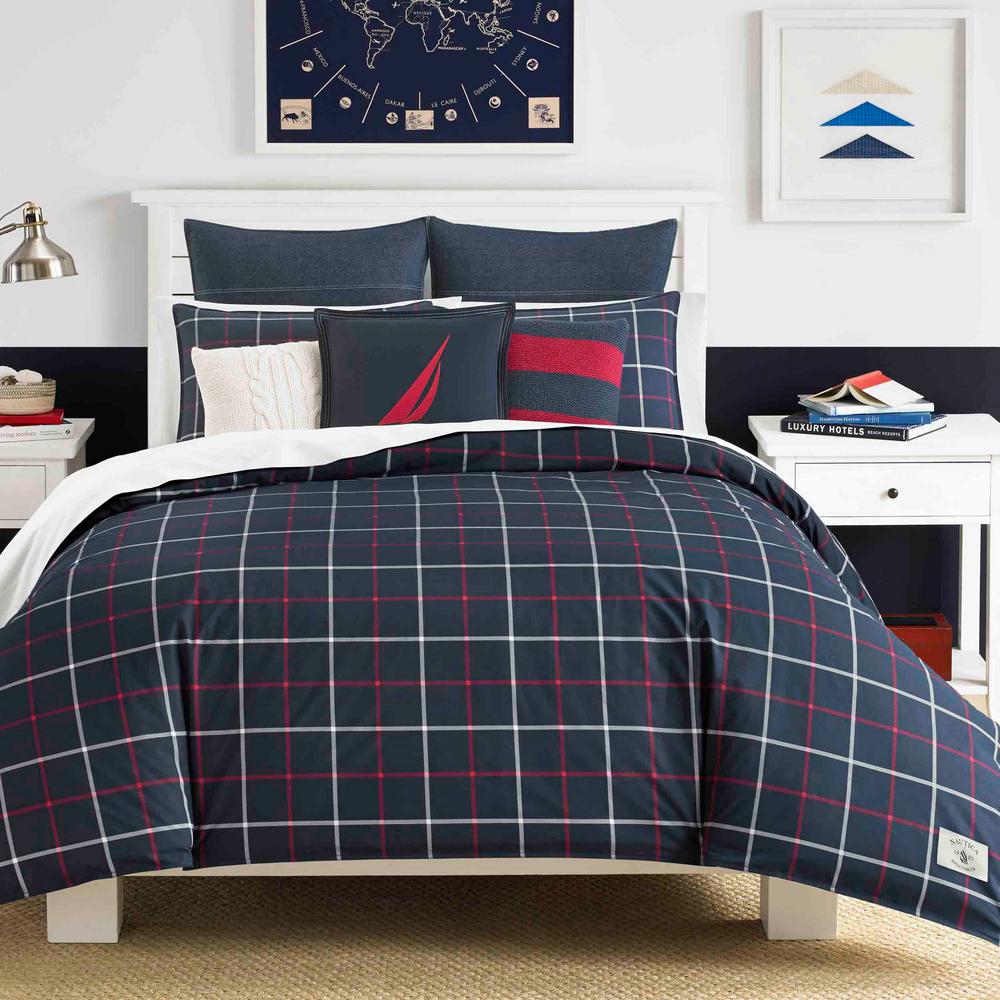 Cotton Navy Linen Twin Reversible Bedroom Piece Bedding Bedding