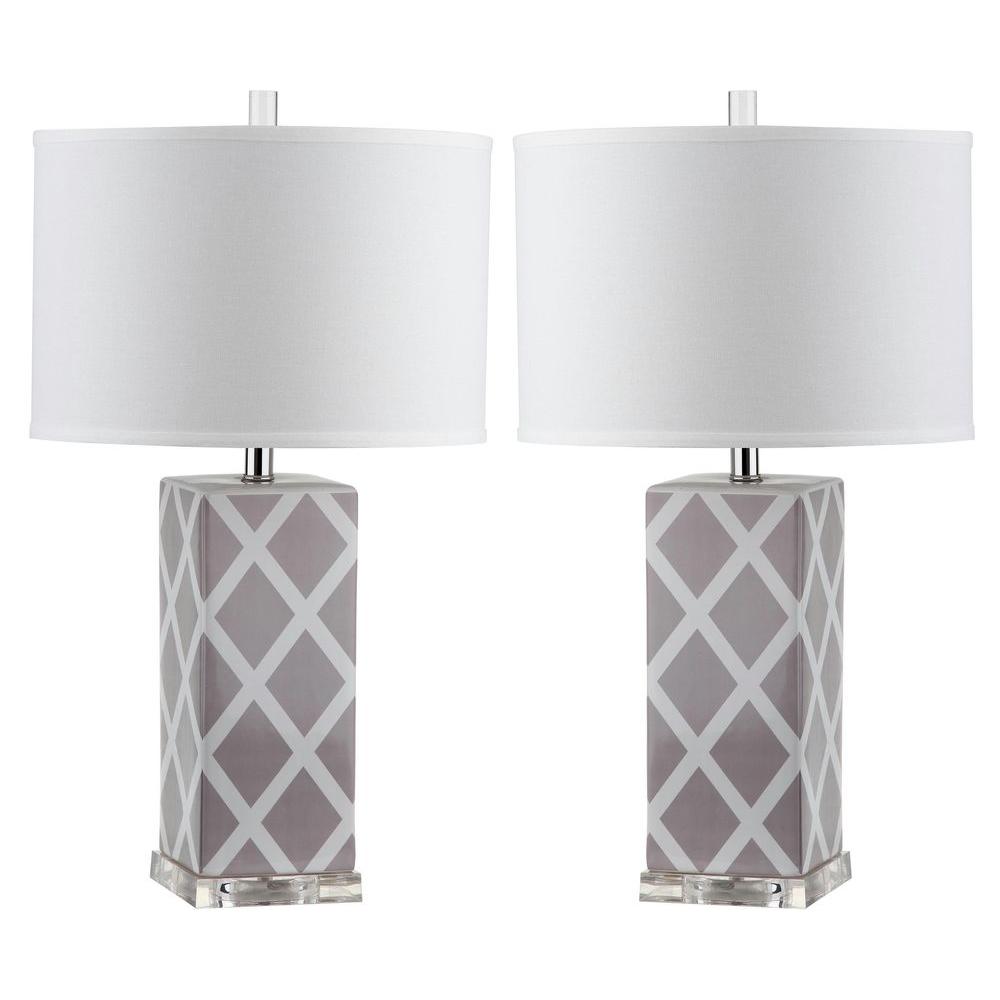 Safavieh Garden 27 in. Grey Lattice Table Lamp (Set of 2)LIT4134CSET2