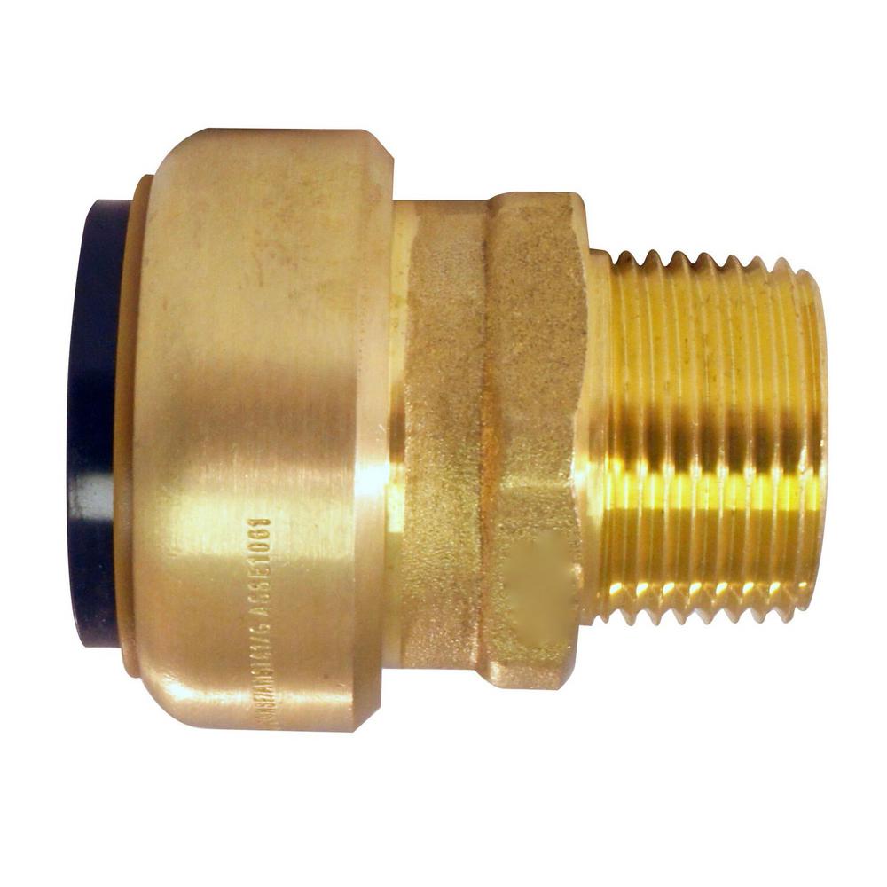 Tectite 1 in. Brass PushtoConnect x 3/4 in. Male Pipe Thread Reducing