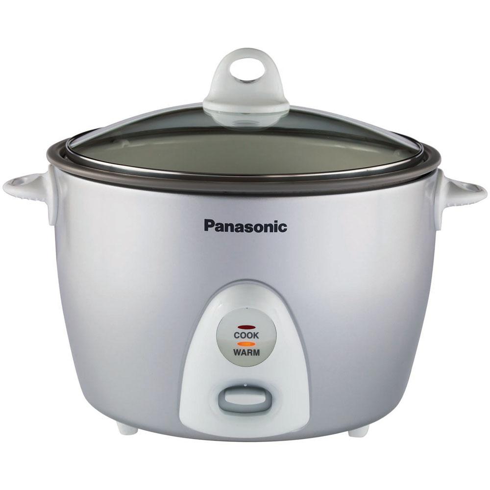Panasonic 10-Cup Rice Cooker/Steamer with Glass Lid in Silver-SR-G18FGL ...