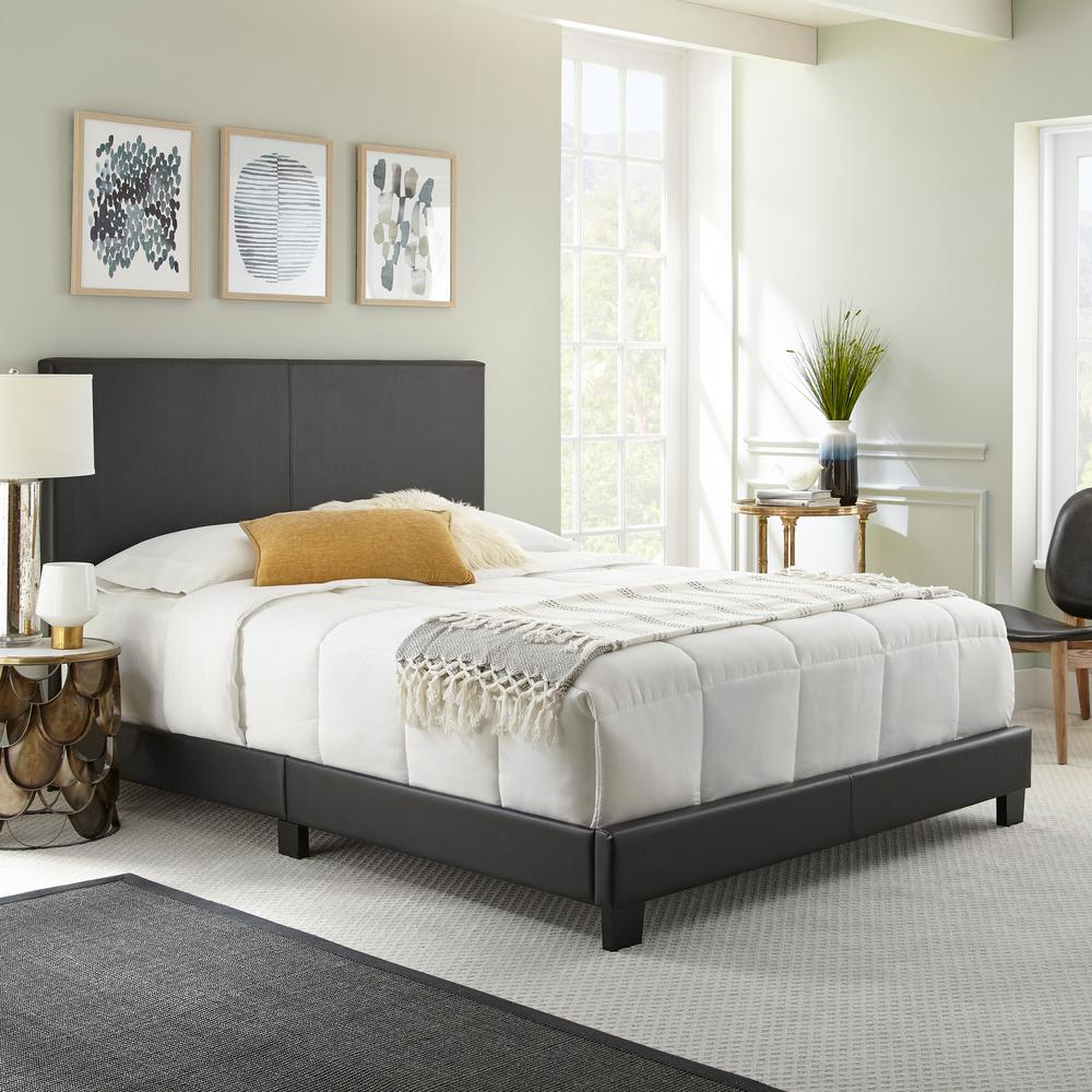 Rest Rite Barrett Red Queen Faux Leather Upholstered Platform Bed