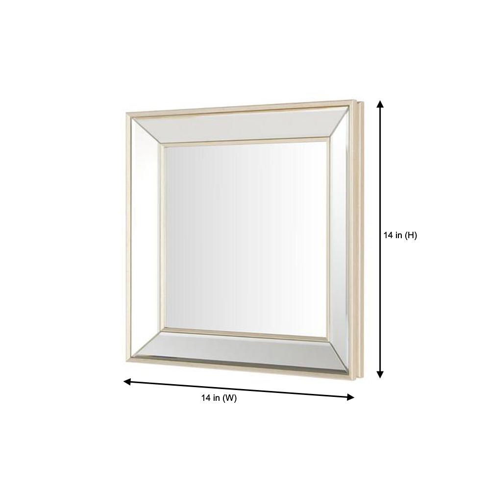 StyleWell Small Square Champagne Beveled Glass Classic Accent Mirror