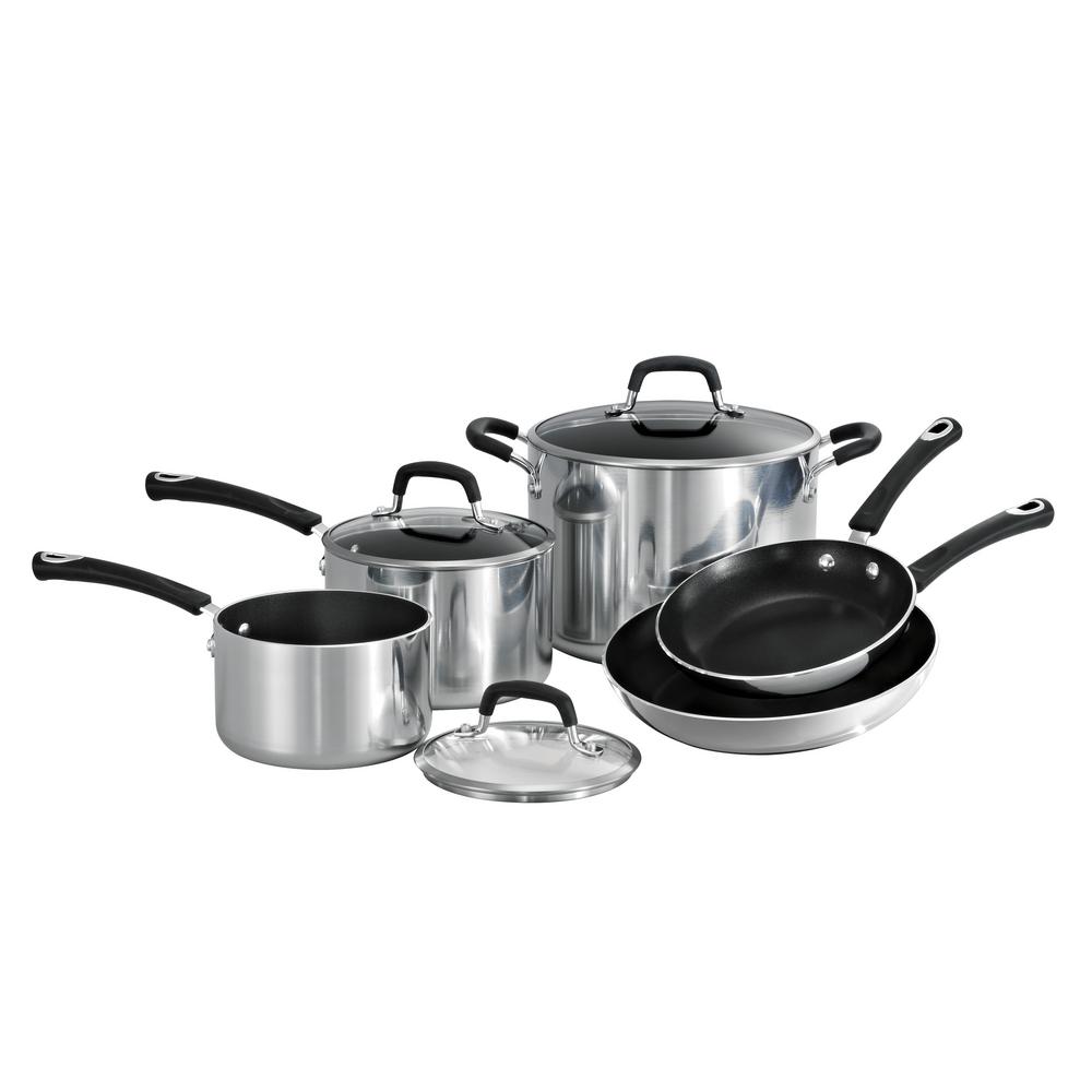 Tramontina Style Polished Aluminum 8-Piece Cookware Set by Tramontina