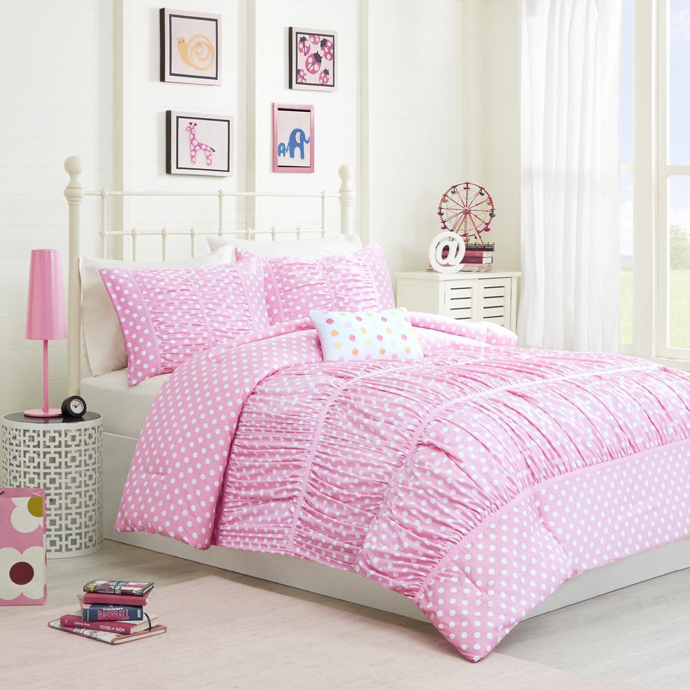 Mi Zone Penelope 3 Piece Pink Twin Comforter Set Mz10 301 The