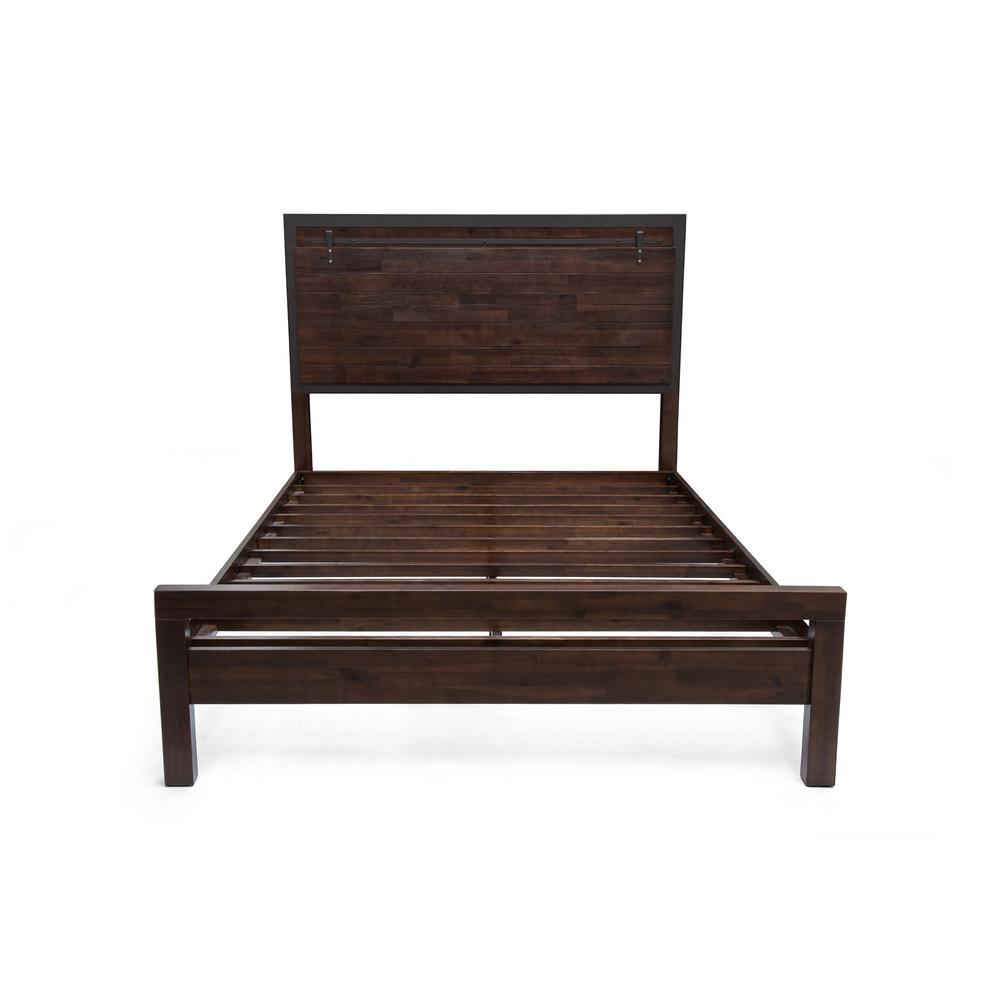 Noble House Fennimore Queen Size Walnut Brown Acacia Wood And Rustic Fennimore Queen Size Walnut Brown Acacia Wood And Rustic Iron Bed Frame