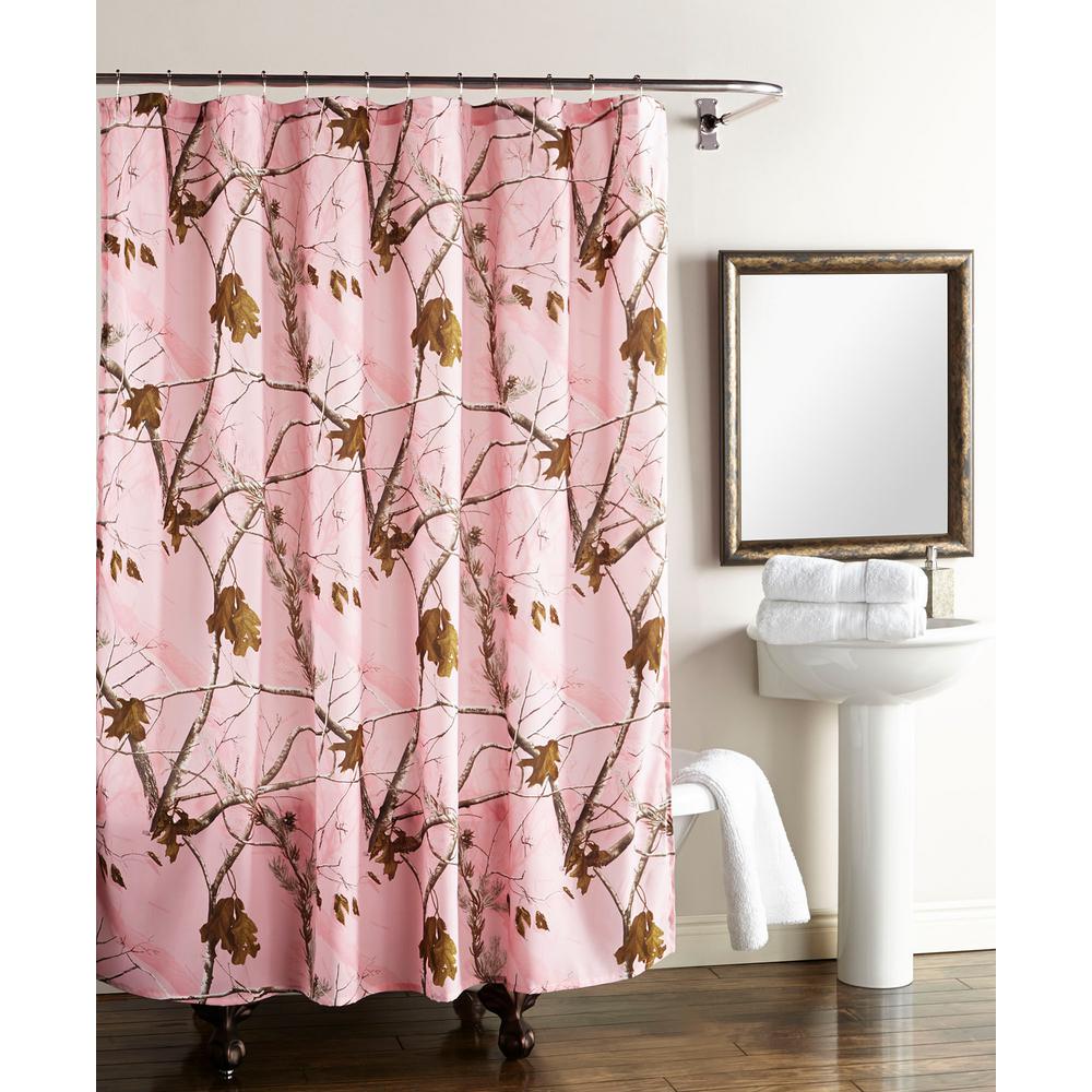 pink and brown shower curtain