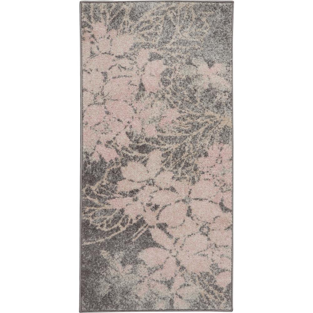 Nourison Tranquil 2 Ft X 4 Pink And Grey Ombre Fl Small Area Rug