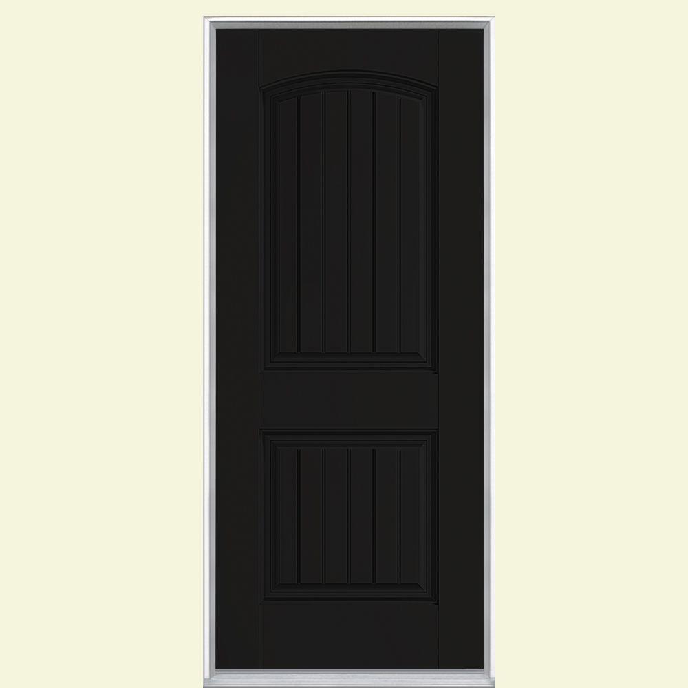 Masonite 32 In X 80 Cheyenne 2 Panel Left Hand Inswing Painted Masonite 32 In X 80 Cheyenne 2 Panel Left Hand Inswing Painted Smooth Fiberglass Prehung Front Door No Brickmold 20392 The Home Depot