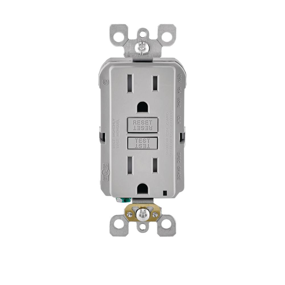 Leviton 15 Amp 125 Volt Duplex Smartest Self Test Smartlockpro Tamper Resistant Gfci Outlet 1112