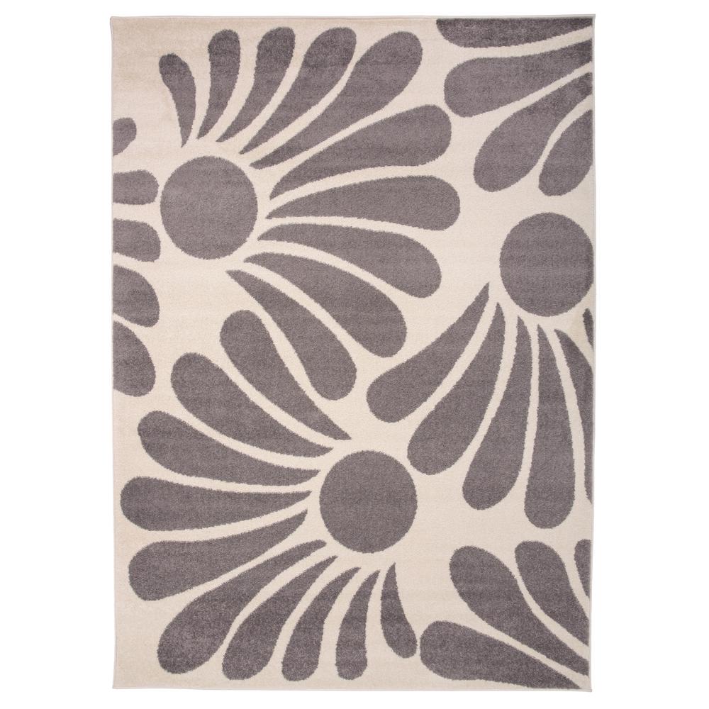 World rug gallery modern large floral pattern area rug 7 10 x 10 gray 955gray8x10 the home depot