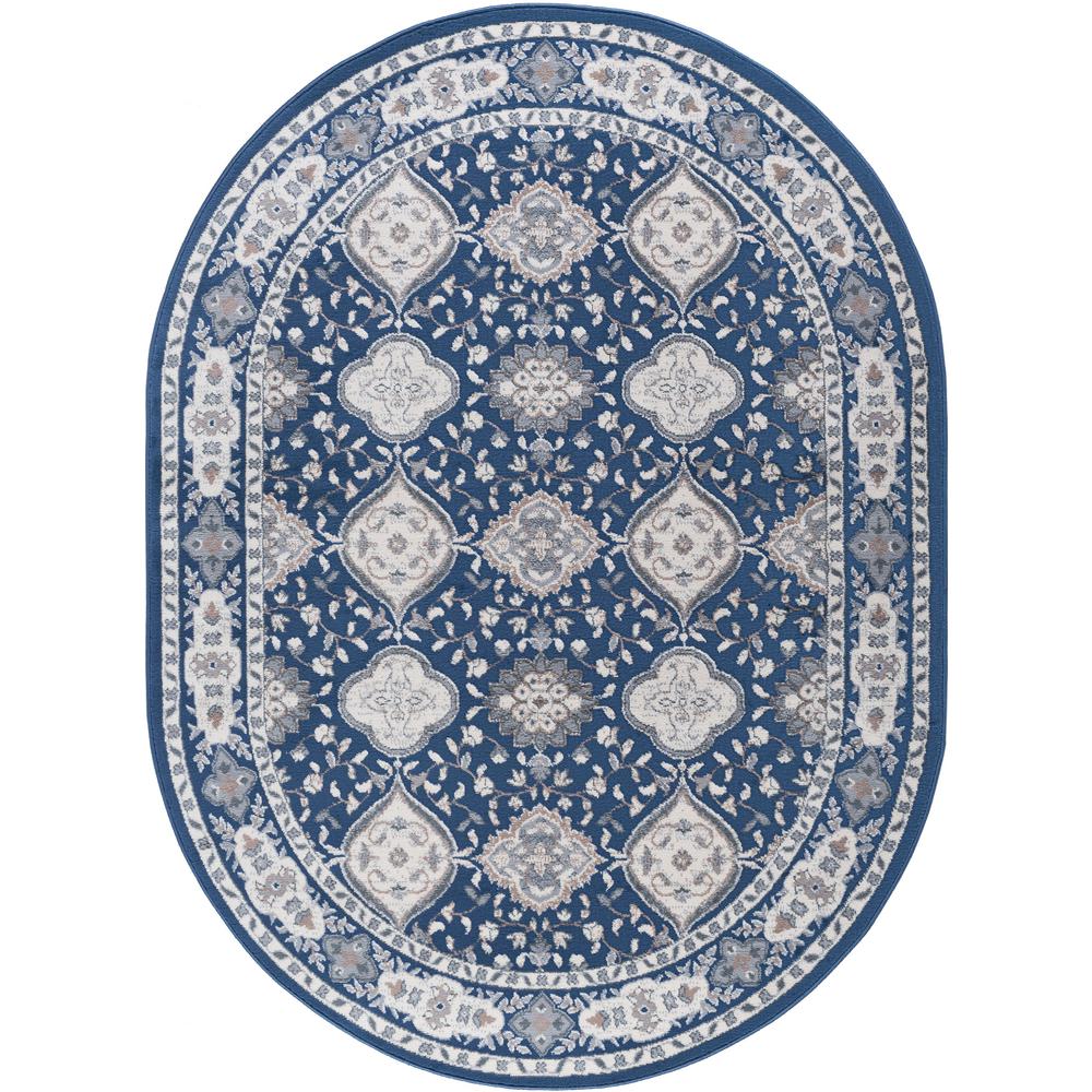 Tayse Rugs Madison Navy 5 ft. x 7 ft. Oval Area RugMDN3007 5x8OVL