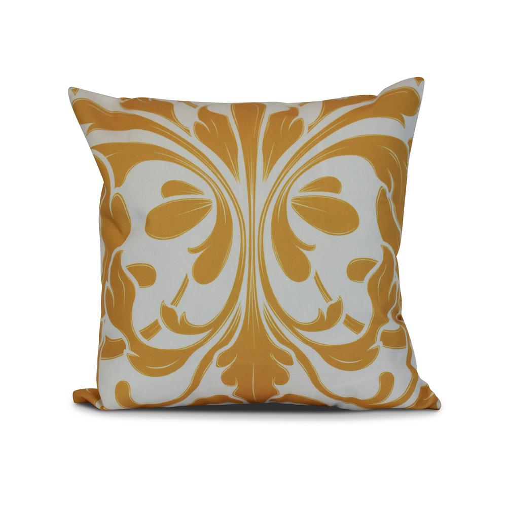 British Colonial Gold Geometric 17 In X 17 In Throw Pillow