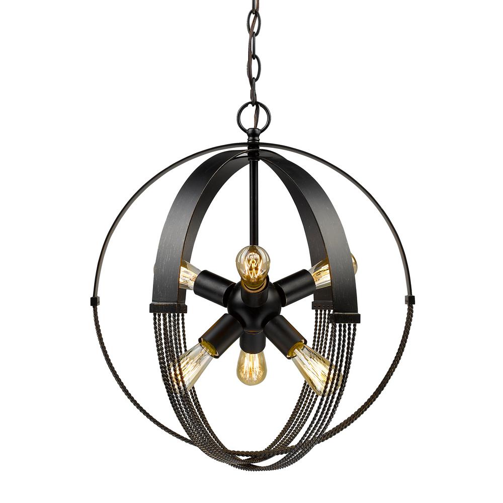 Golden Lighting Carter 6 Light Aged Bronze Pendant Golden Lighting Carter 6 Light Aged Bronze Pendant