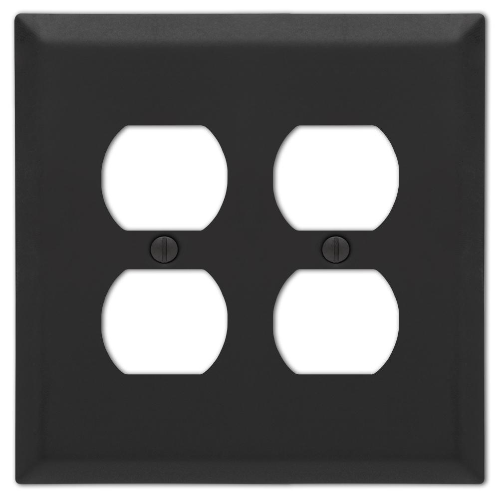 AMERELLE Black 2Gang Duplex Outlet Wall Plate (1Pack)163DDMB The