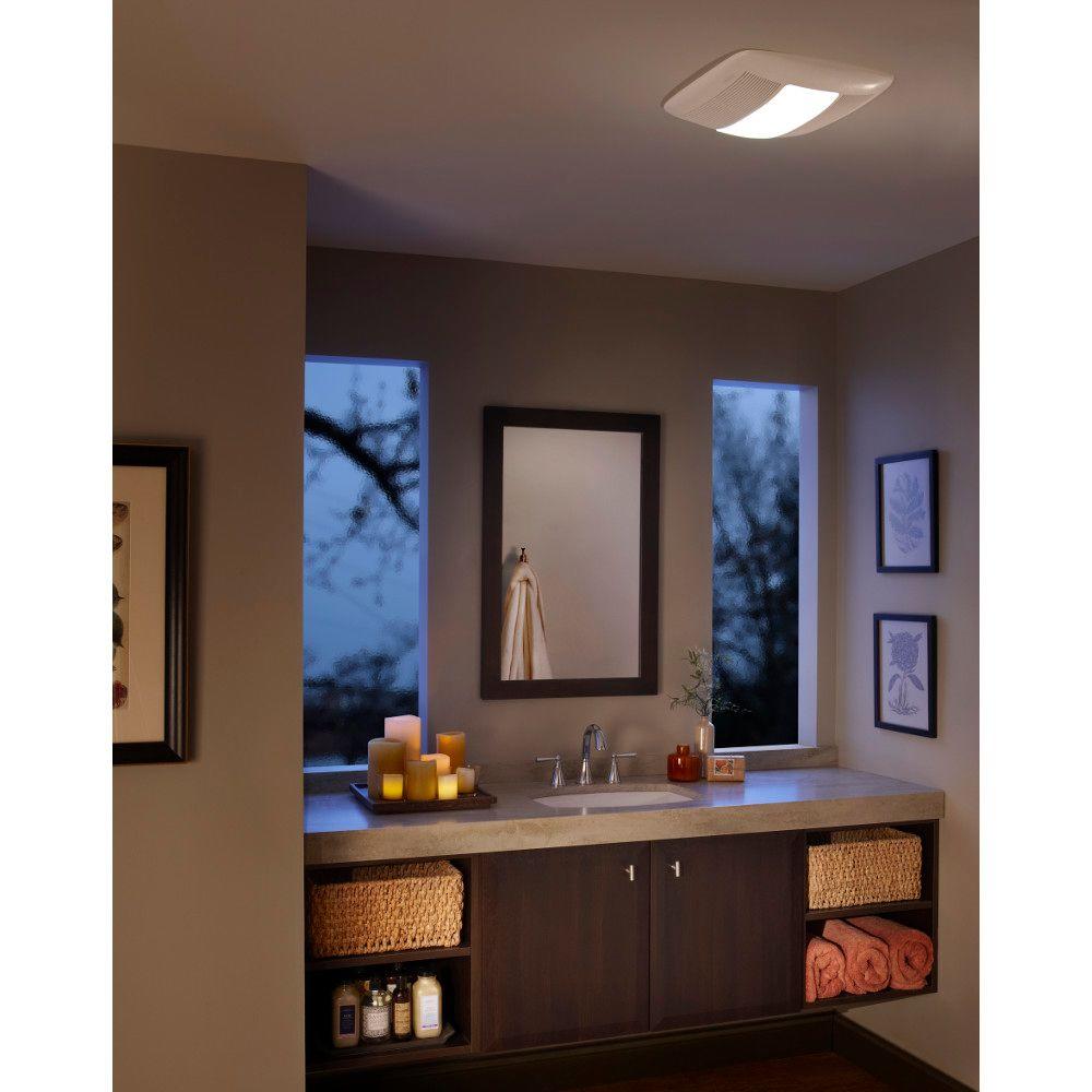 Nutone Qt Series Very Quiet 110 Cfm Ceiling Bathroom Exhaust Fan With Light And Night Light Energy Star