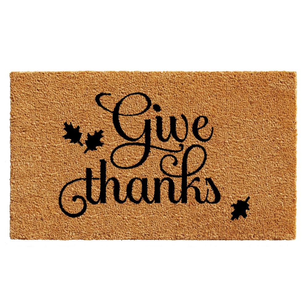 Home More Give Thanks 17 In X 29 Coir Door Mat 102411729 Coir Door Mat