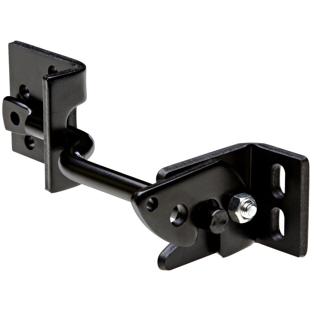 National Hardware Adjust O Matic 8 In Black Heavy Duty Gate Latch N101 394 The Home Depot