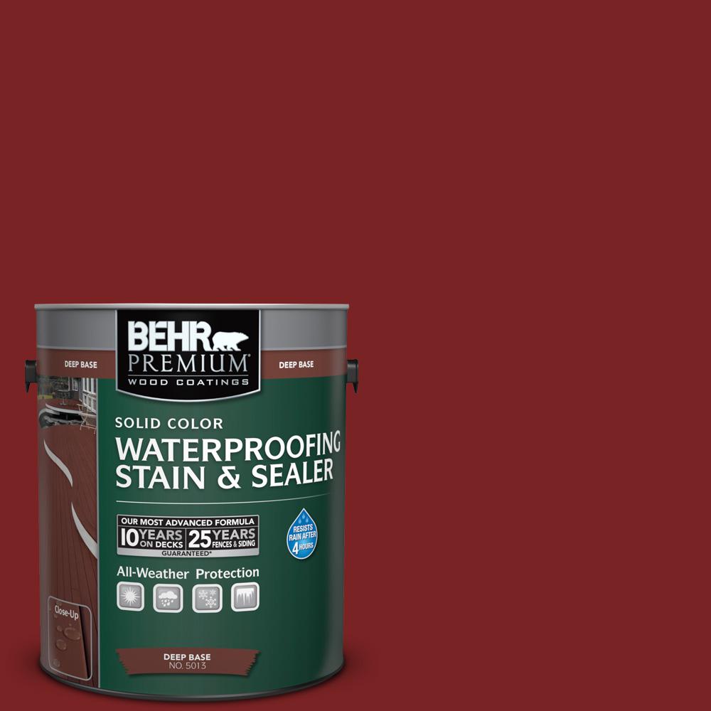Behr Premium 1 Gal Sc 112 Barn Red Solid Color Waterproofing Sc 112 Barn Red Solid Color Waterproofing Exterior Wood