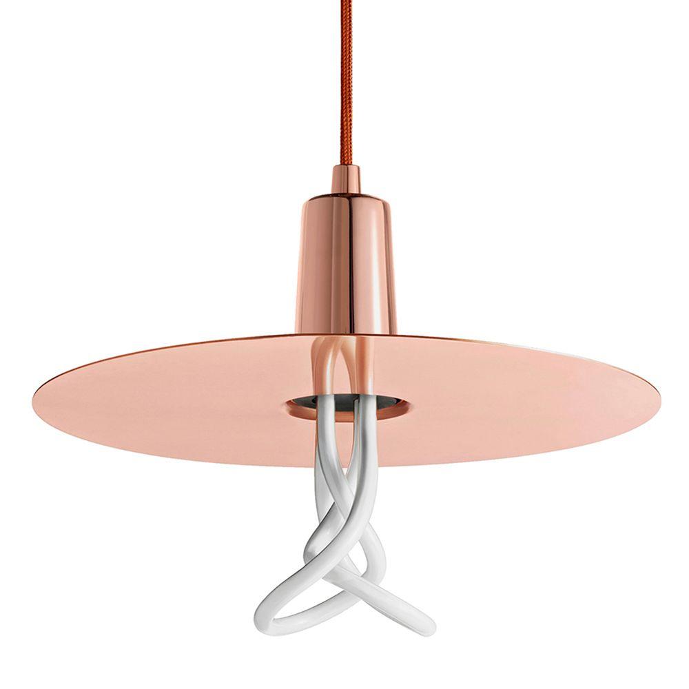 Cfl Pendant Lights Lighting The Home Depot 1 Light Copper Cfl Indoor Drop Hat Shade