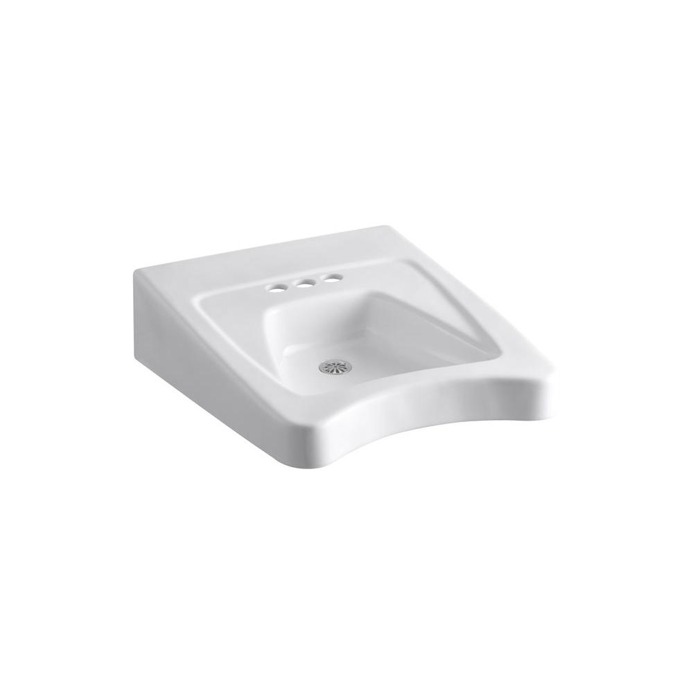 KOHLER Morningside Wall-Mounted Vitreous China Bathroom Sink In White ...