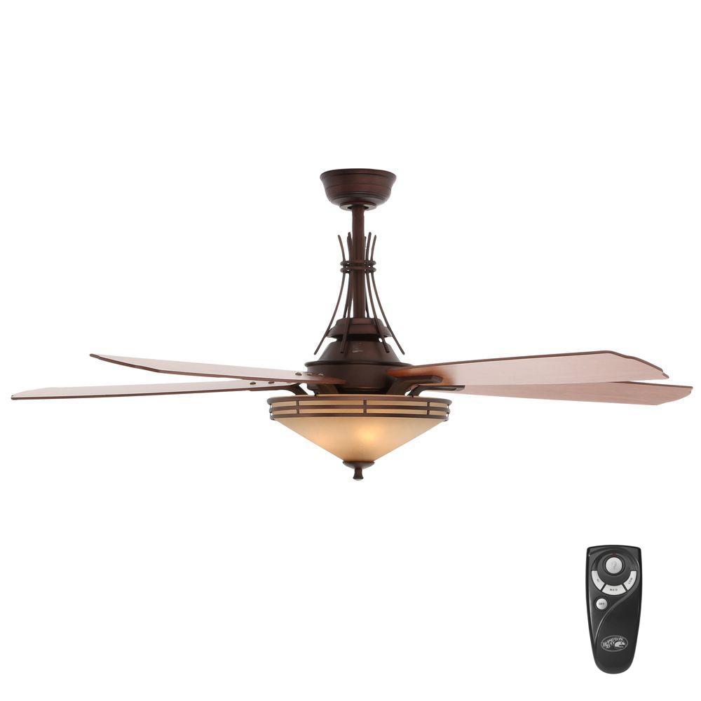 Miramar Ii 60 In Indoor Oil Brushed Bronze Ceiling Fan With Light Kit And Remote Control