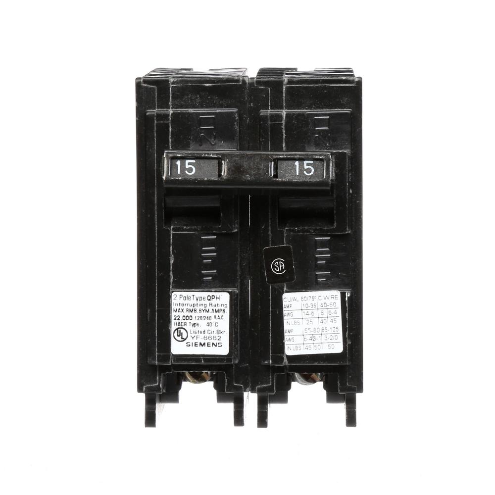 Q215 Siemens Circuit Breaker 2 Pole 15 Amp 120//240V Box Of 6 New