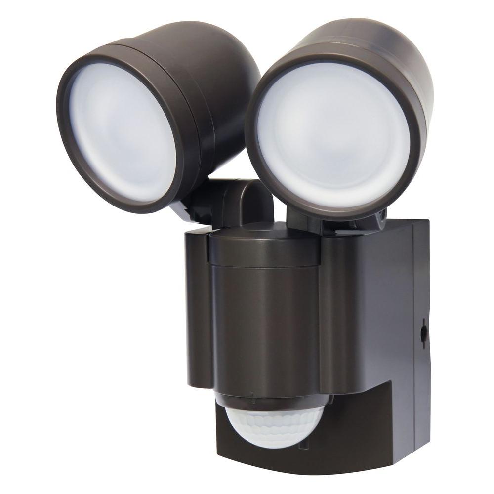 IQ America Bronze Motion Activated Outdoor Integrated LED Twin Flood   Bronze Iq America Flood Lights Lb 1403 Bz 64 1000 