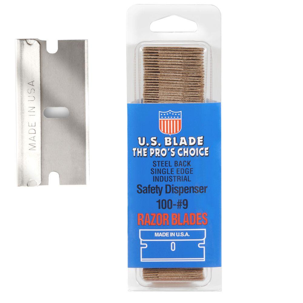 U.S. BLADE 300 Single Edge 9 Steel Back in Clam Shell Package (100