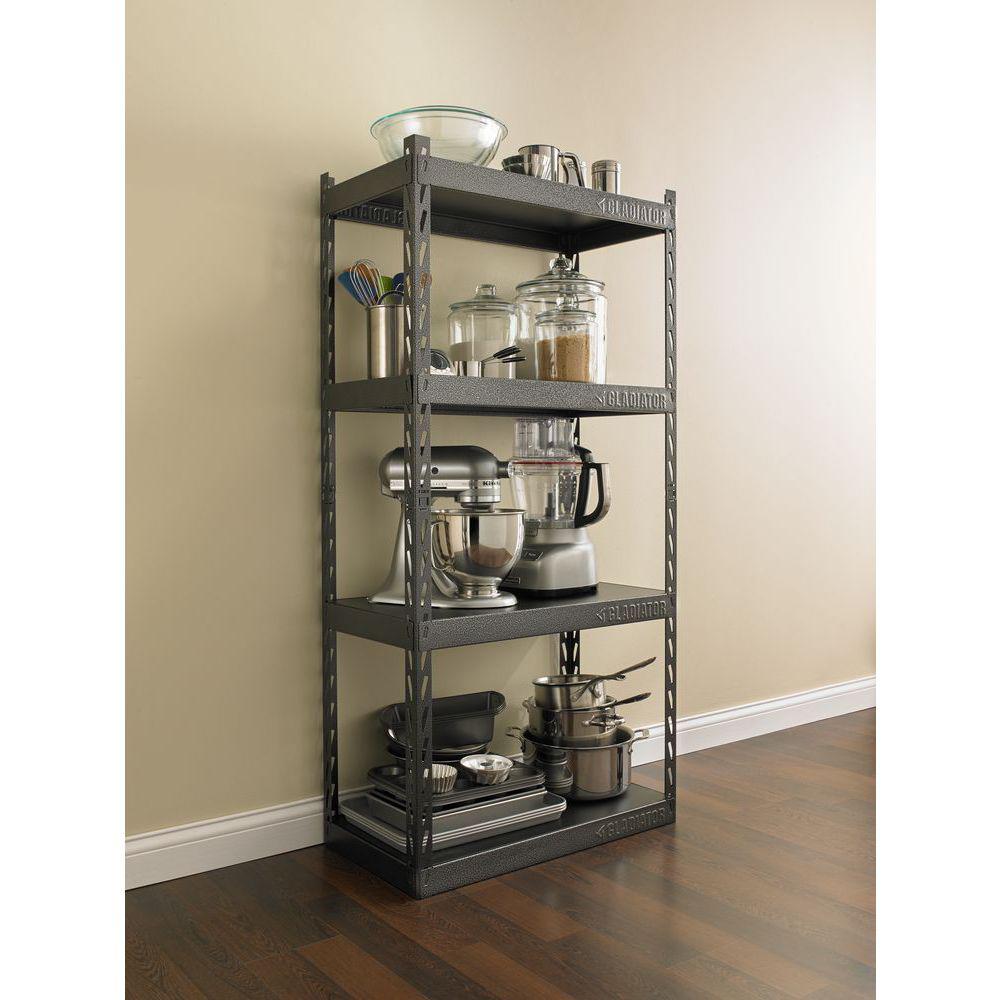 Gladiator Garage Shelving Unit 4Shelf 60 x 30 x 15" Heavy Duty NoTool