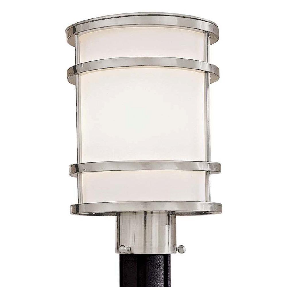 the great outdoors by Minka Lavery Bay View 1Light Brushed Stainless Steel Outdoor Post Lantern