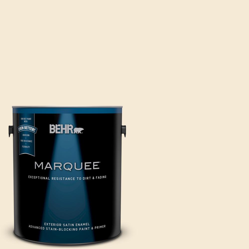BEHR MARQUEE 1 gal. ICC10 Vanilla Cream Satin Enamel Exterior Paint