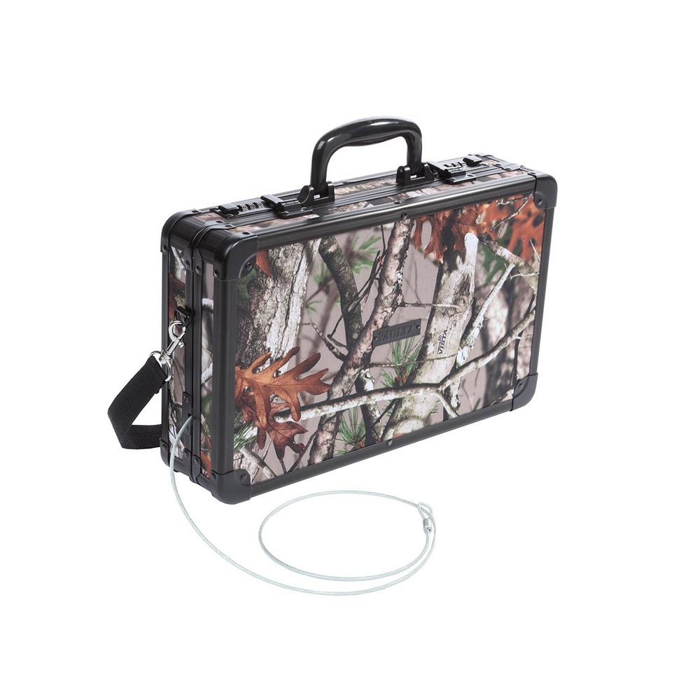 Vaultz Locking Gun Case w/Security Tether w, HardSided, Next Camo