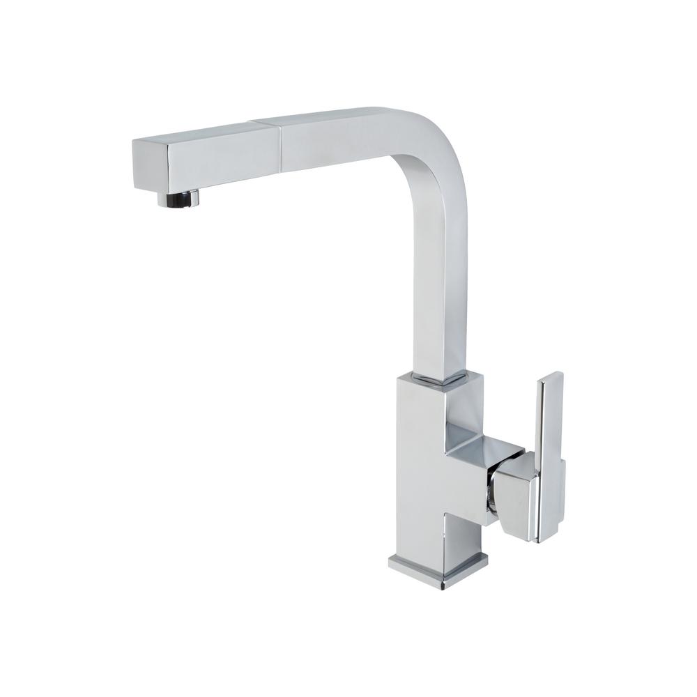 Fontaine By Italia Republique Single Handle Square Pull Out Sprayer Kitchen Faucet In Chrome Mff Repk1 Cp The Home Depot