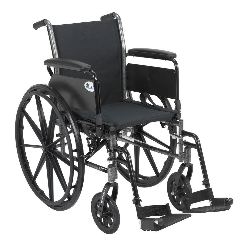 Drive Cruiser Iii Wheelchair With Flip Back Removable Arms Full Arms And Swing Away Footrests