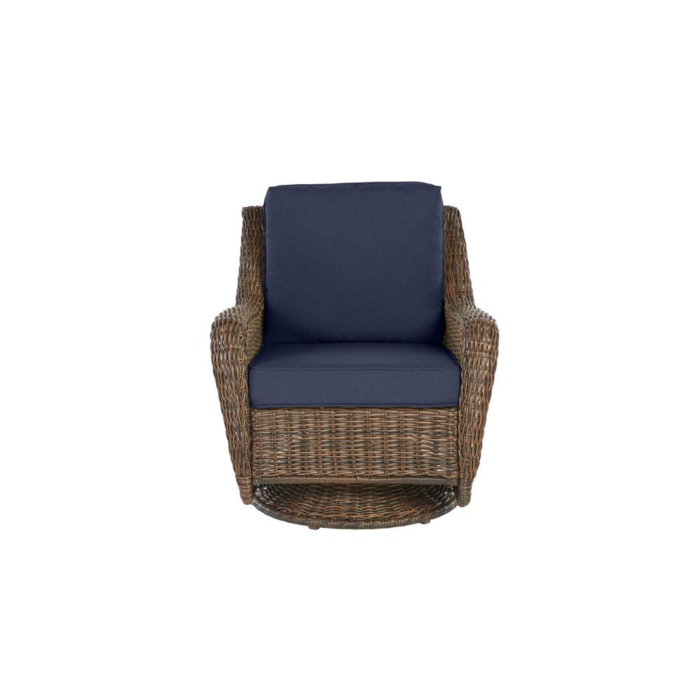 Yes Blue Wicker Patio Furniture Outdoors The Home Depot