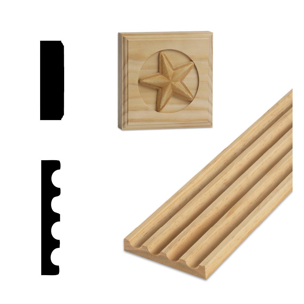 Decramold Dm Flc 1 2 In X 3 1 8 In X 84 In Solid Pine Wood