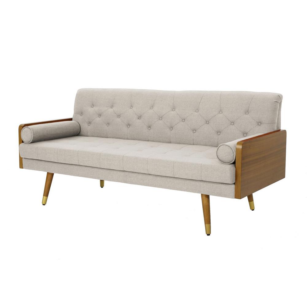 Le House 3 Seat Light Chocolate Brown Tufted Fabric Sofa Bed Le House 3 Seat Light Chocolate Brown Tufted Fabric Sofa Bed