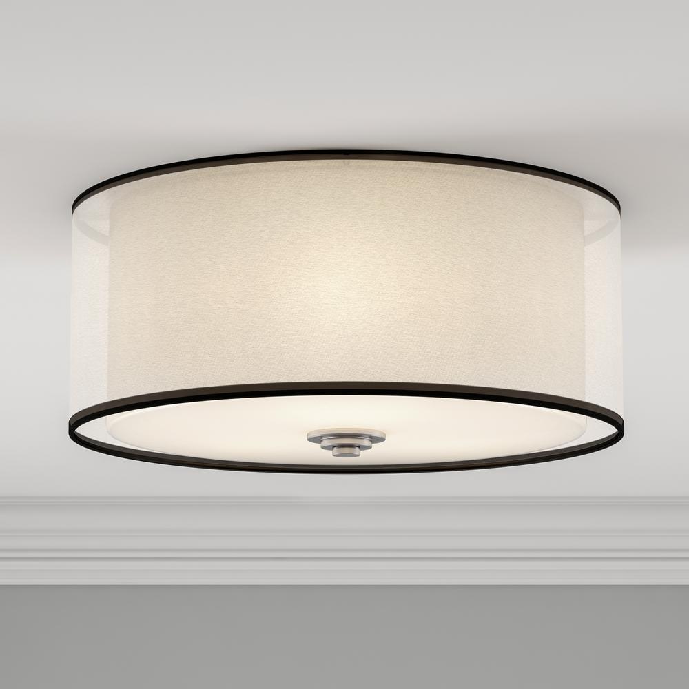 Maxim Lighting Orion 3 Light Flush Mount 23031swsn The Home Depot