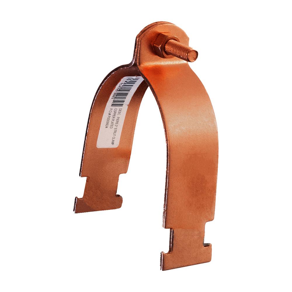 The Plumber's Choice 4 in. Copper Epoxy Coated Steel Strut Clamp