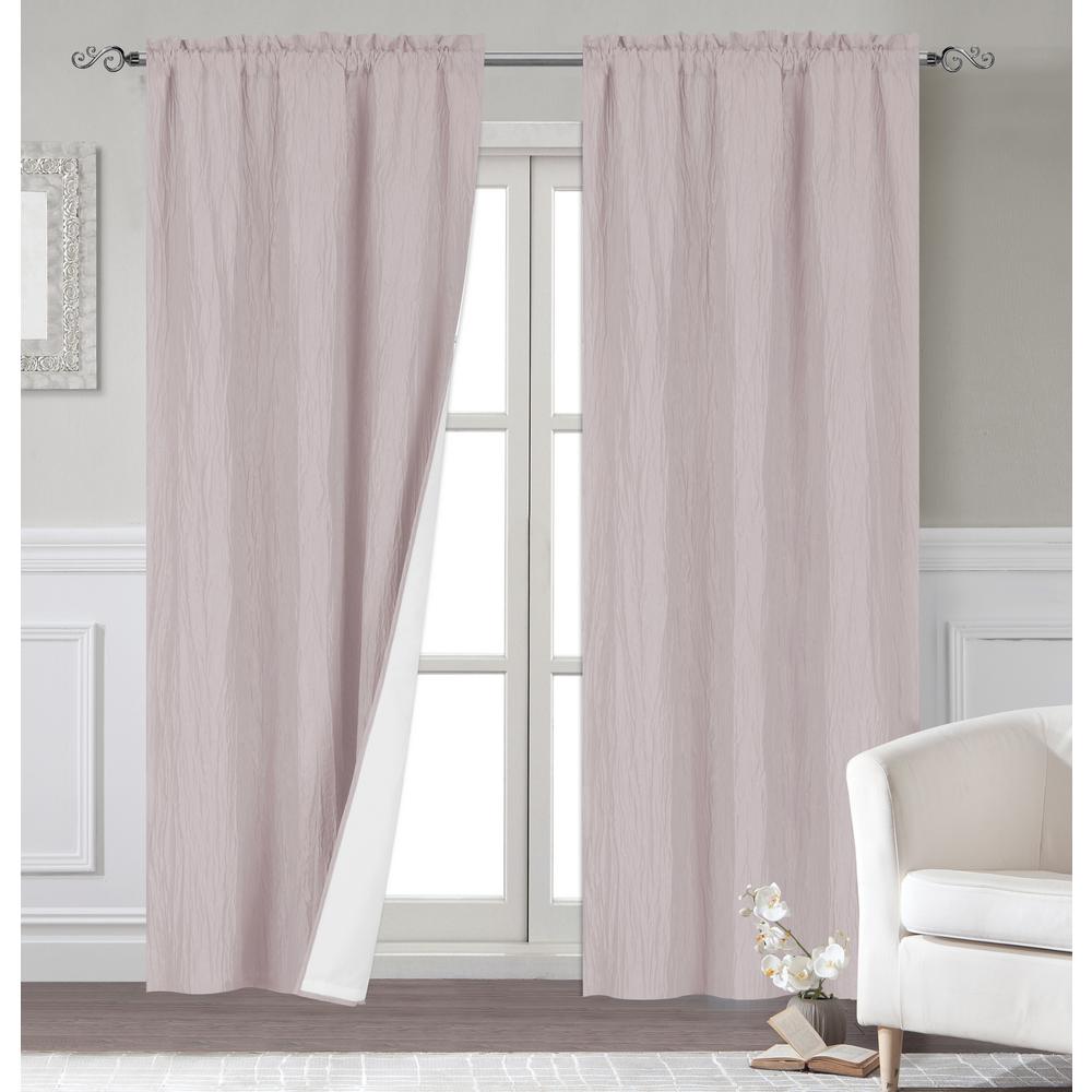 Dainty Home Venetian 96 In Polyester Extra Long Blackout Window Polyester Extra Long Blackout Window Curtain Panel Pair With Thermal