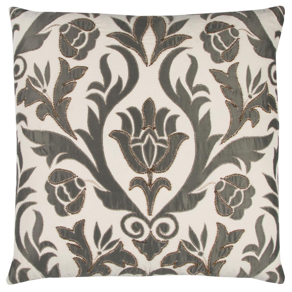 Donny Osmond Home Gray And Ivory Cotton Filled Throw Pillow